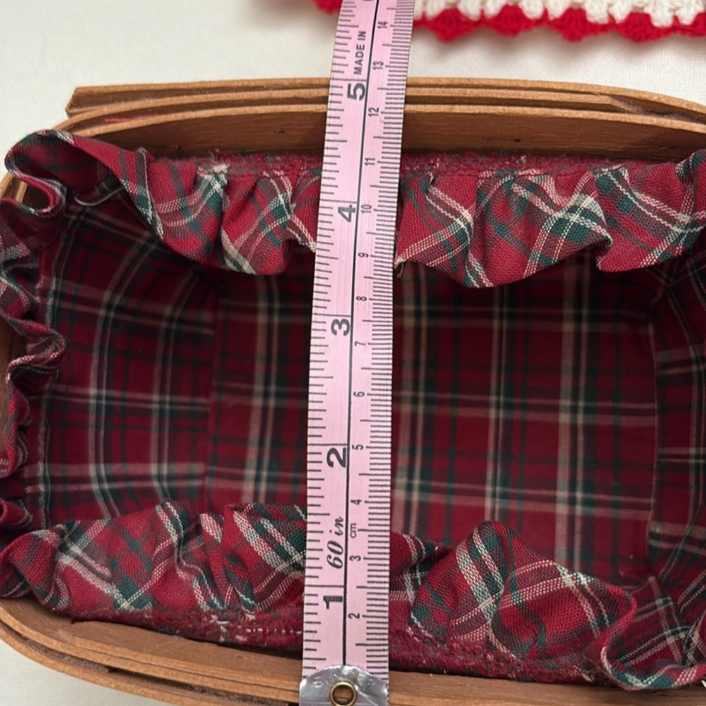 Longaberger Brown and Red Accent Basket - Picture 6 of 9